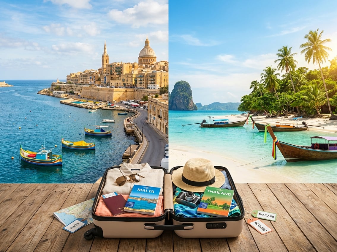 Skal vinterferien gå til Malta eller Thailand